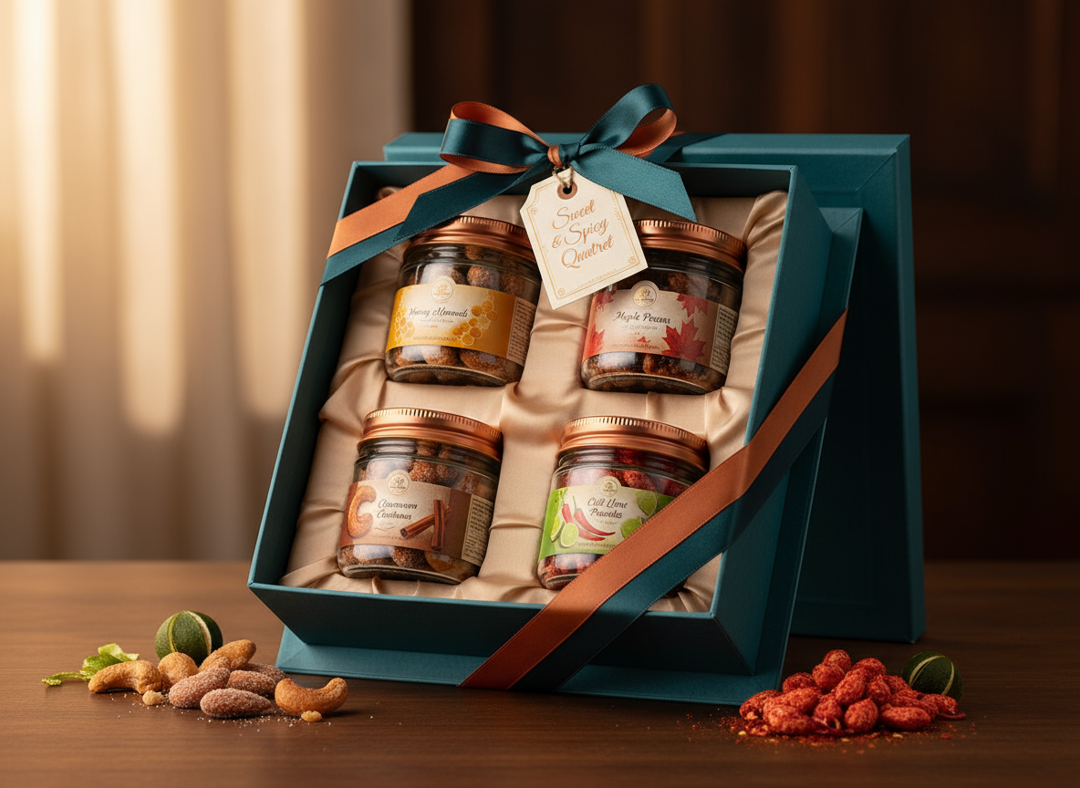 Elegant gift presentation of quartet