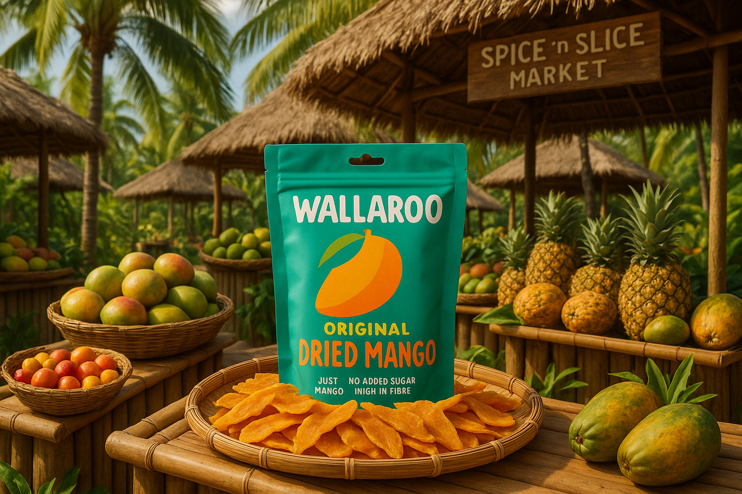 Tropical Market Mango Slices Display