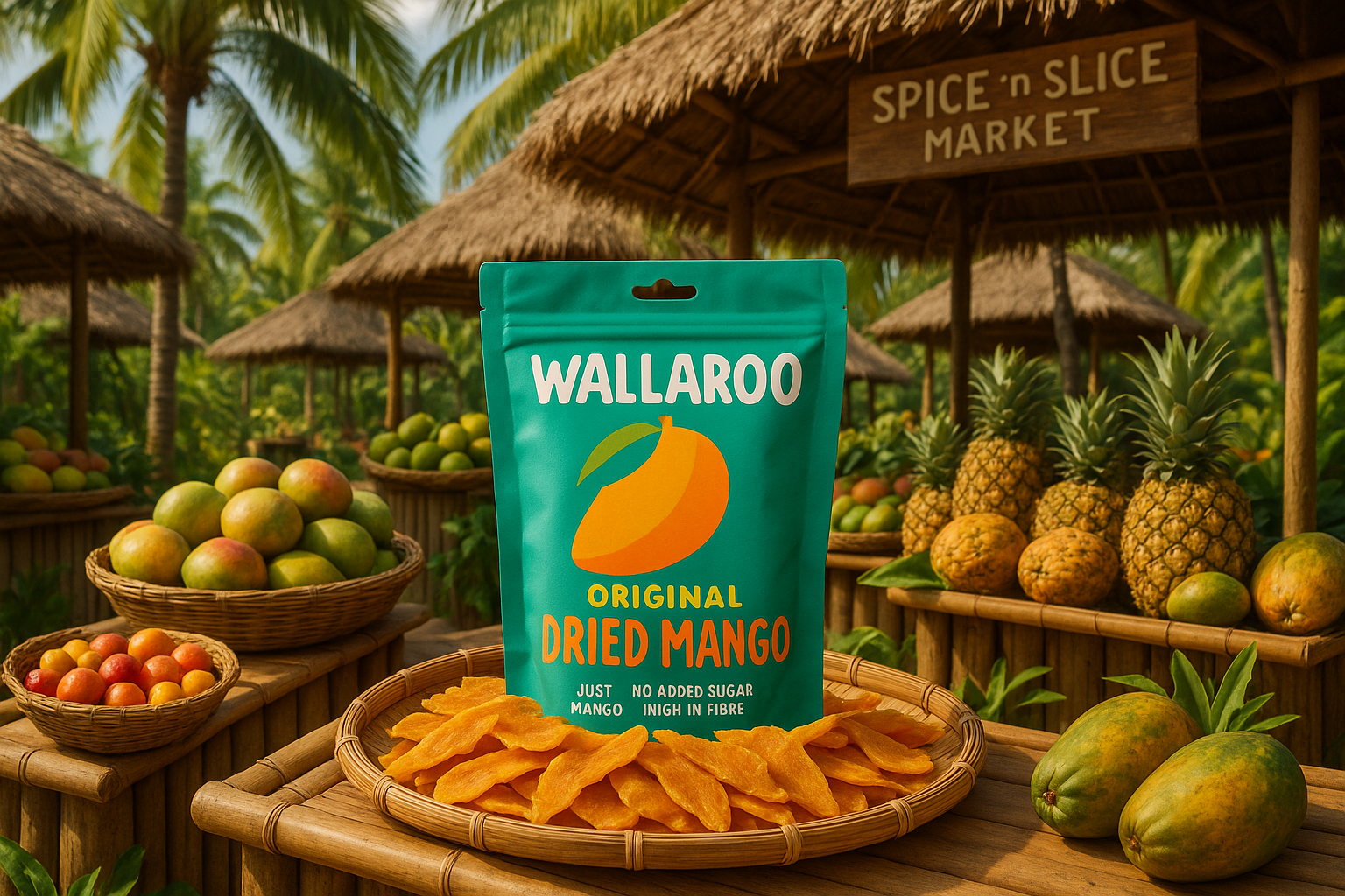 Tropical Market Mango Slices Display