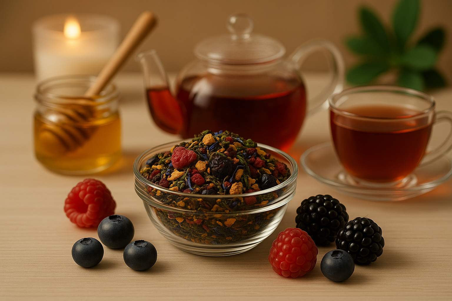 Premium Forest Fruits Loose Leaf Tea - Enhanced Product Photography