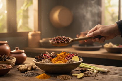 Hand with Andaliman pepper