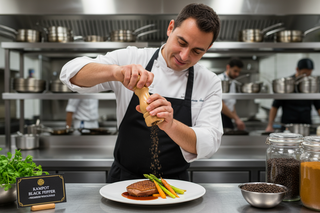 Premium Kampot Black Pepper — Wholesale Bulk 1kg-10kg | PGI Certified Organic