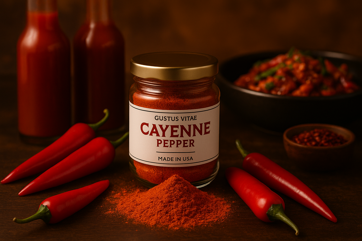 Premium Ground Cayenne Pepper - Enhanced Product Photography
