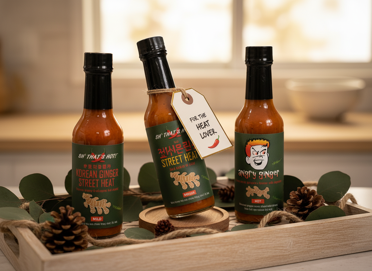 Gift presentation of ginger street heat trio