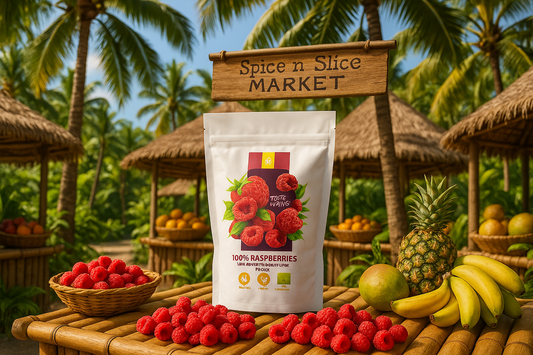 Tropical Market BIO Raspberries Display