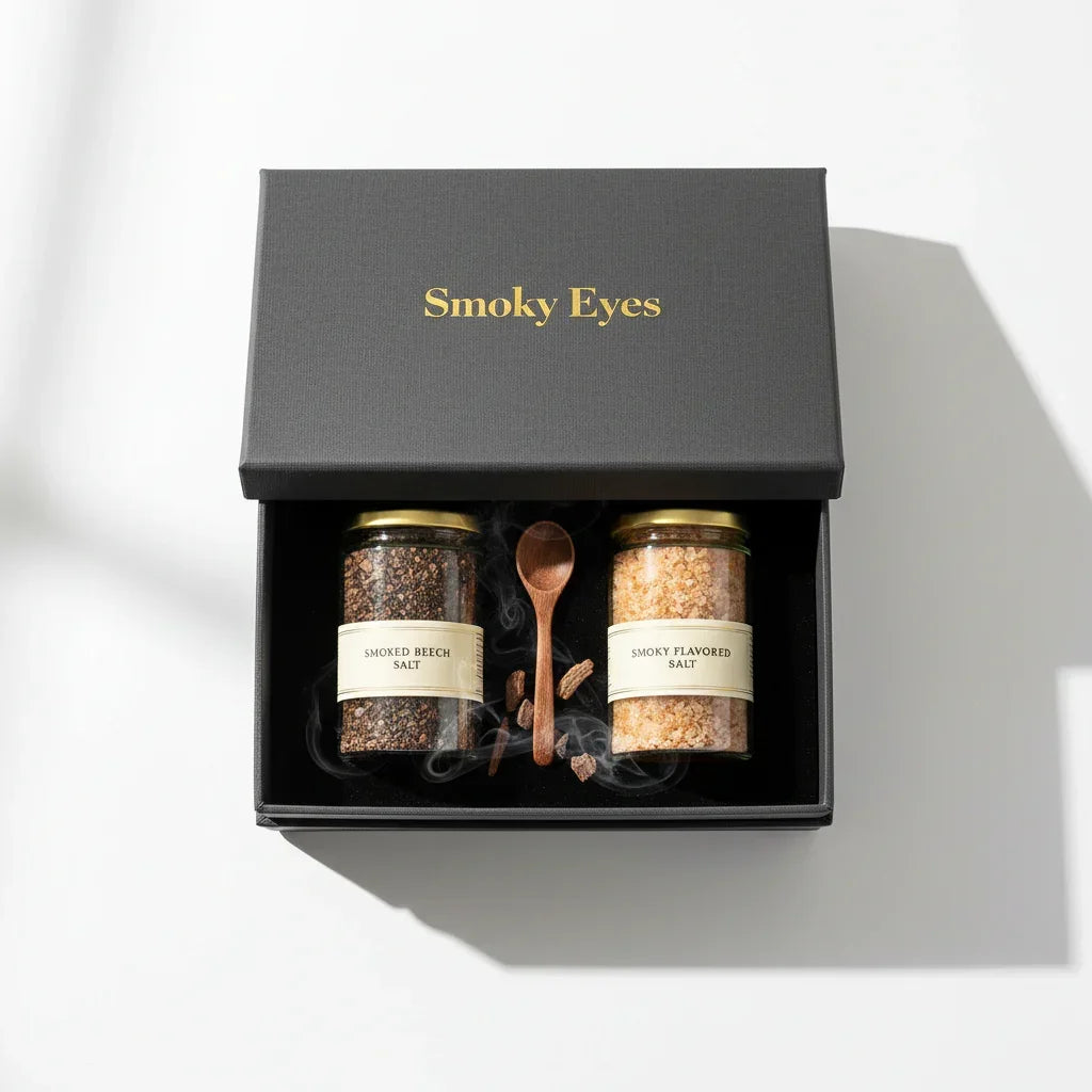 Gift Box 2 Gourmet Salt Smoky Eyes - Premium smoked salt collection in elegant gift packaging