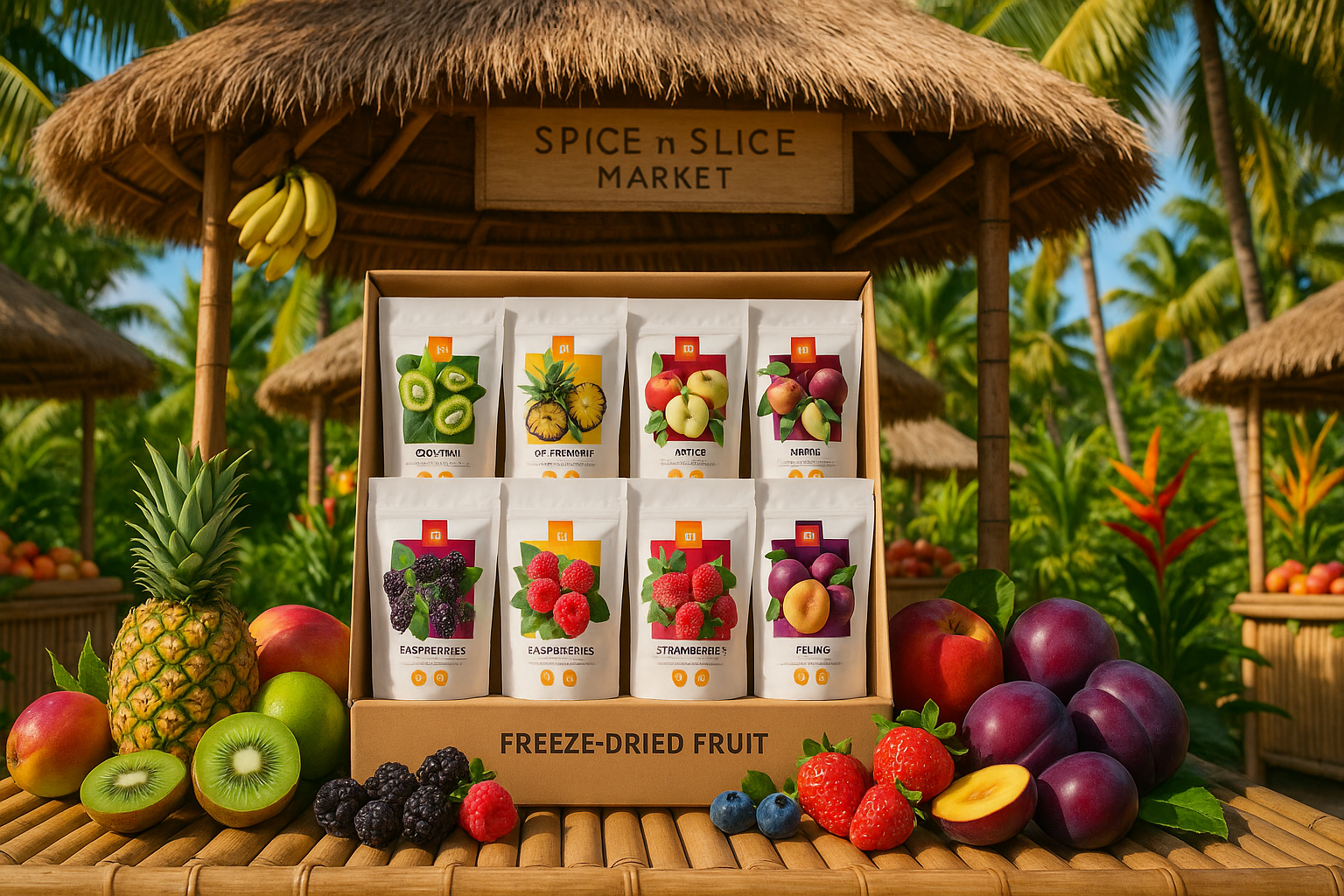 Tropical Market Snack Box Display