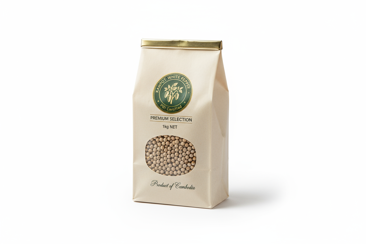 Kampot White Pepper — Bulk 1000g (Wholesale)