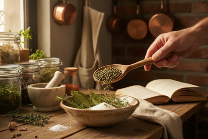 Hand with green Malabar peppercorns