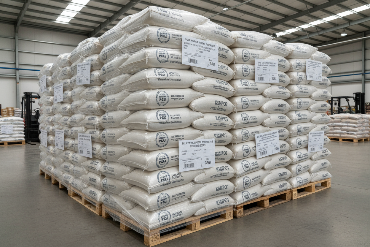 Kampot White Pepper — Bulk 1000g (Wholesale)