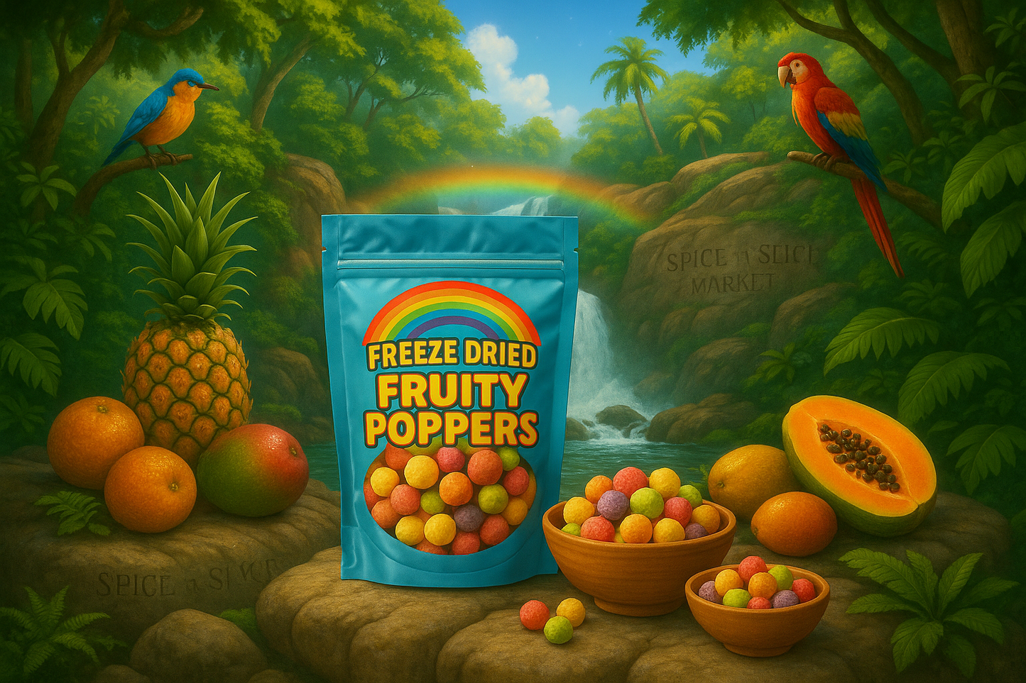 Beautiful Natural Tropical Waterfall Paradise with Original Product