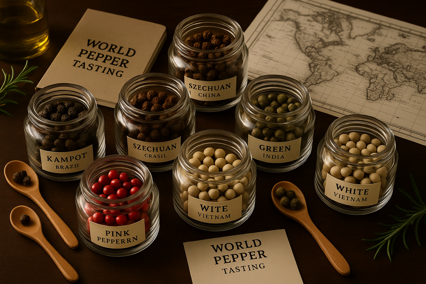 Premium World Pepper Tasting Bundle - Enhanced Product Photography