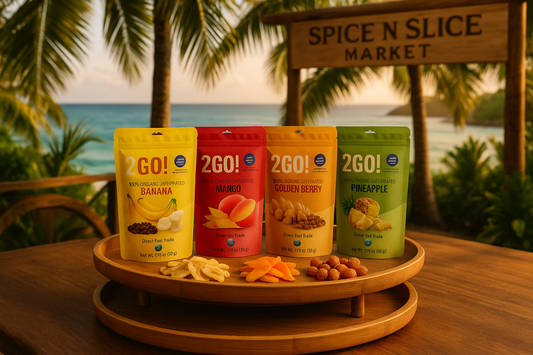 Tropical Resort Dining with Product and Fruit Display