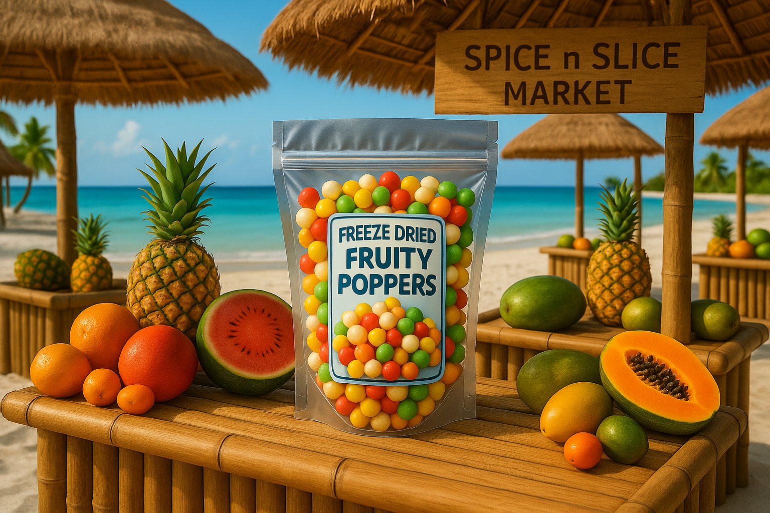 Original Product in Tropical Beach Market with Very Discreet Branding