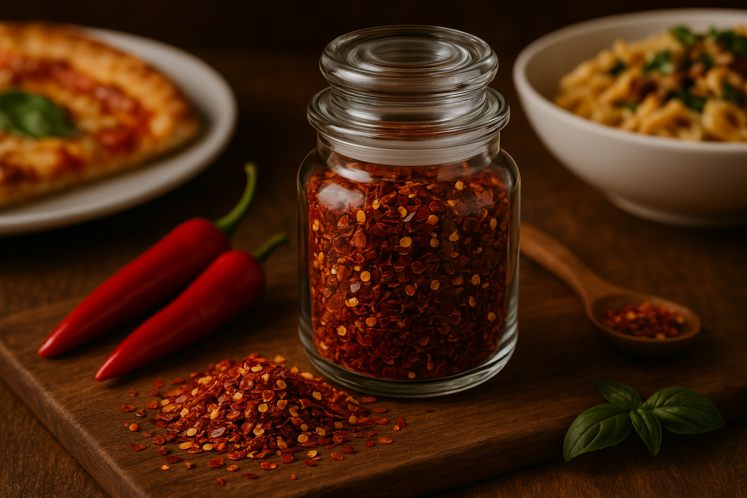 Premium Crushed Red Pepper Flakes - Enhanced Product Photography
