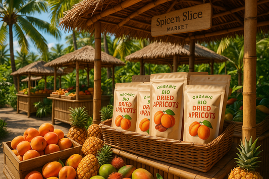 Tropical Market Bio Apricots Display