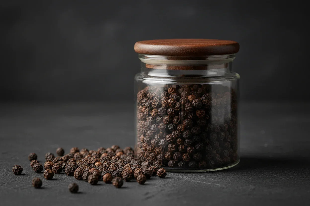 Kampot Black Pepper Glass Jar