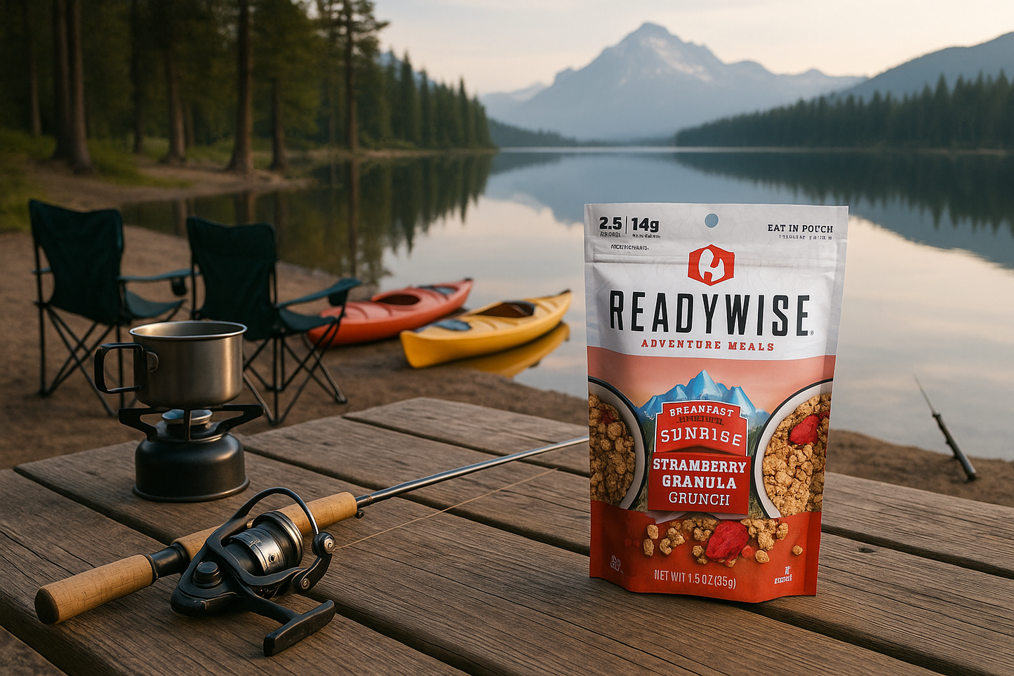 Lakeside Camping Breakfast