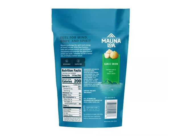 Mauna Loa Garlic Onion Macadamia Nuts, 4oz.
