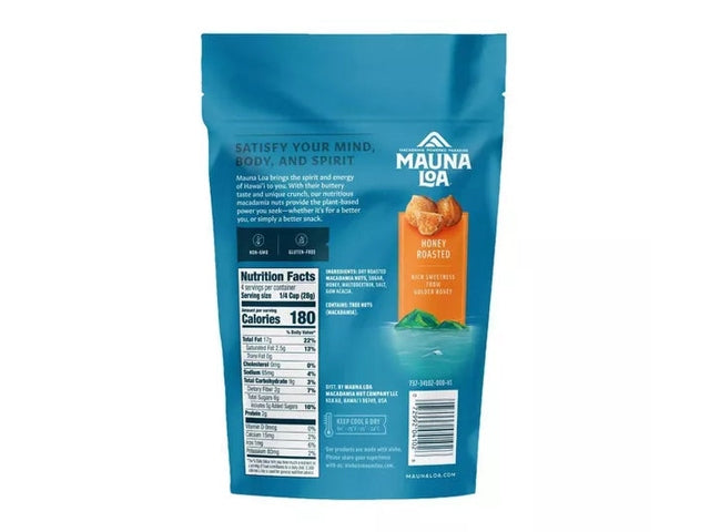 Mauna Loa Honey Roasted Macadamia Nuts, 4oz.