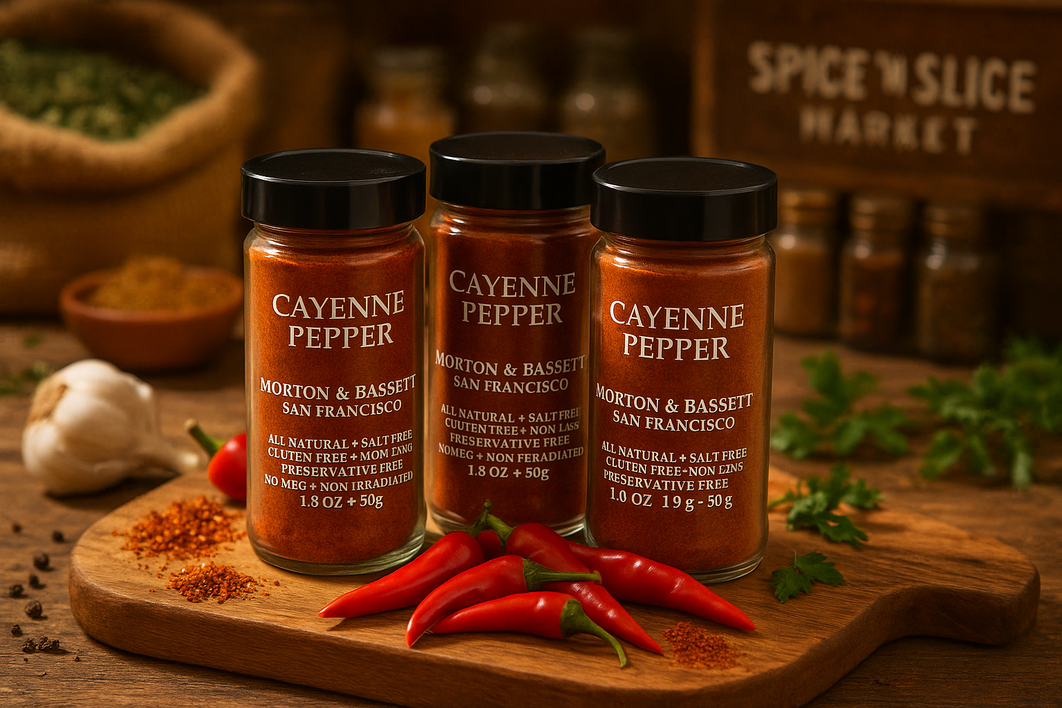 Morton & Bassett Cayenne Pepper in market setting