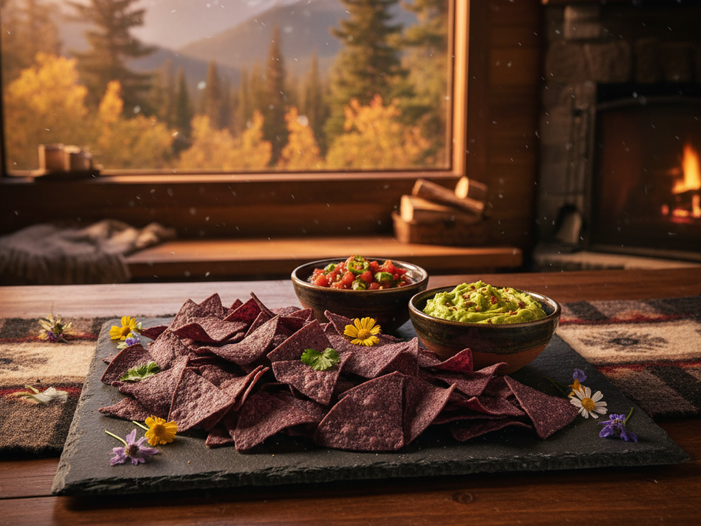 Mountain cabin scene