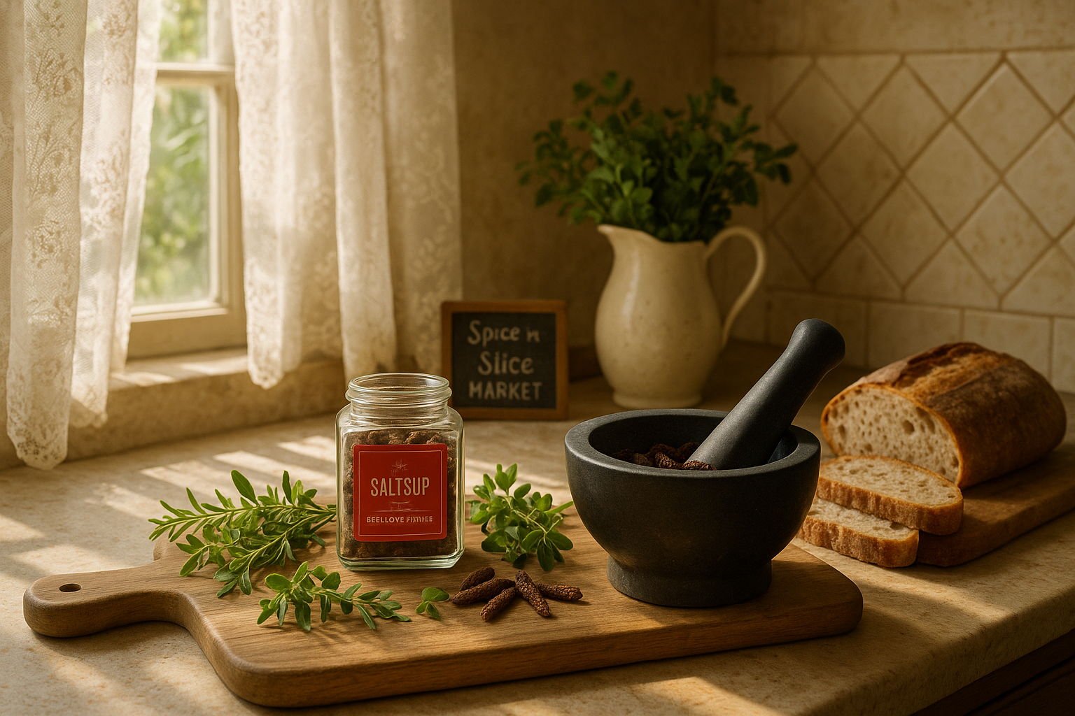 Natural Kitchen Spice Display