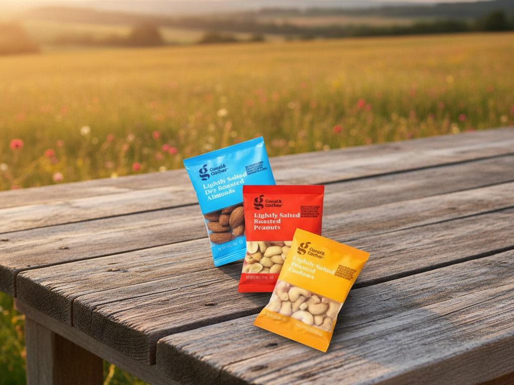 Nuts variety pack in countryside