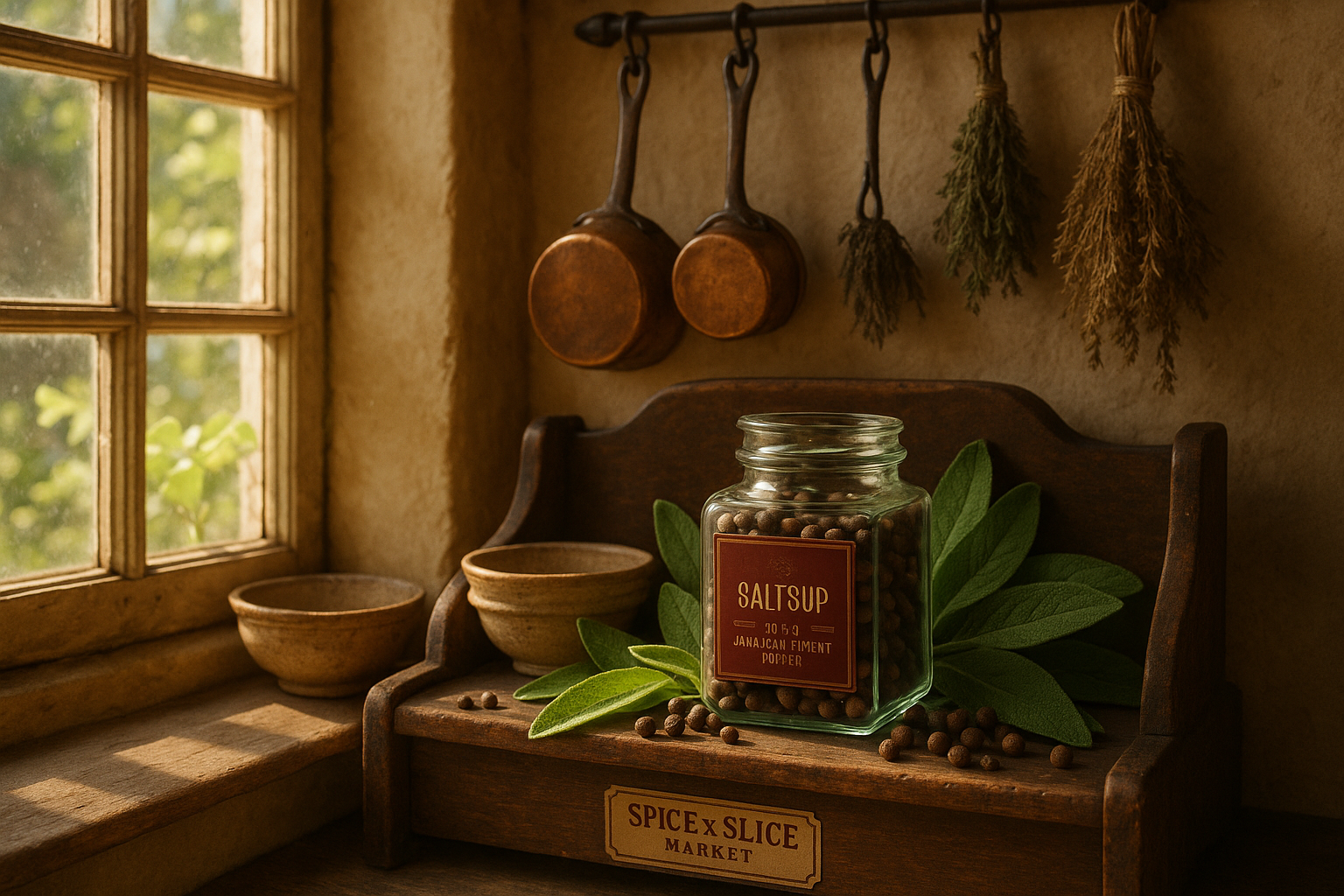 Original Jamaican Allspice on French Spice Rack