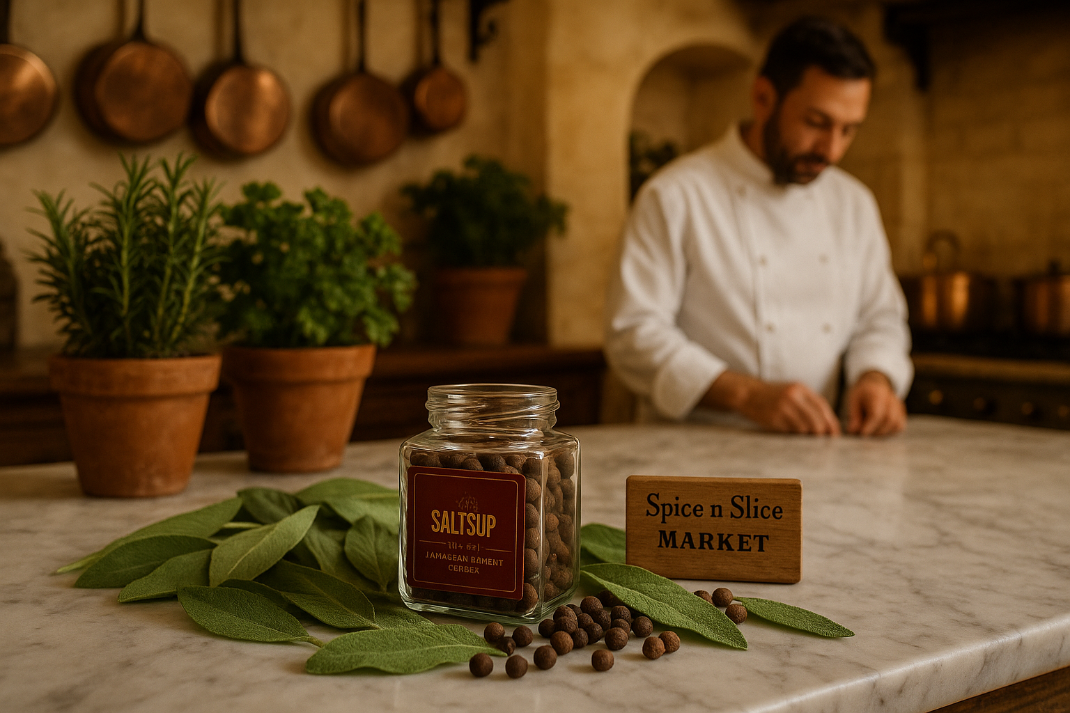 Original Jamaican Allspice with Chef in French Kitchen
