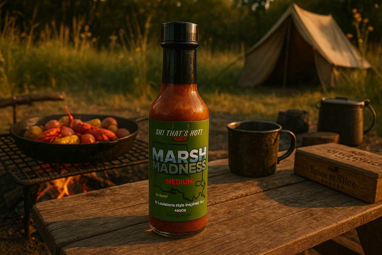 Outdoor Camping BBQ Scene