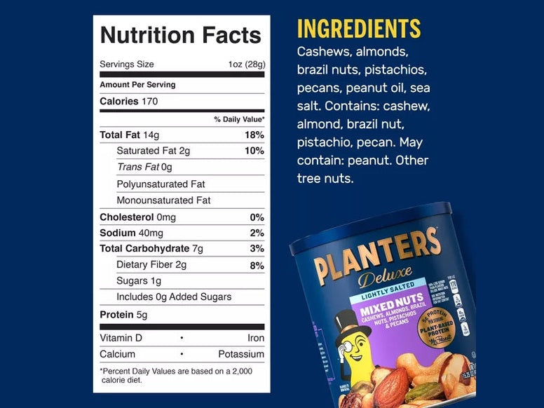 Planters Deluxe Lightly Salted Mixed Nuts, 15.25oz.