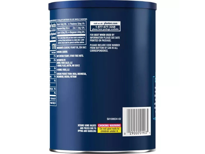 Planters Deluxe Whole Cashews Lightly Salted 18.25oz.
