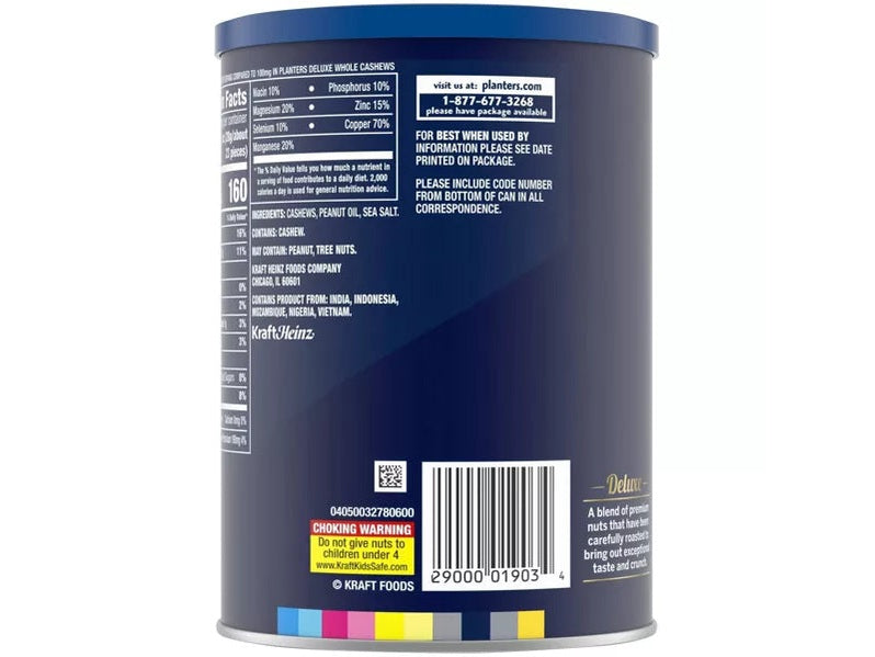 Planters Deluxe Whole Cashews Lightly Salted 18.25oz.