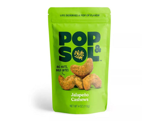 Pop & Sol By Nuts.com Jalapeno Cashews, 4 oz.