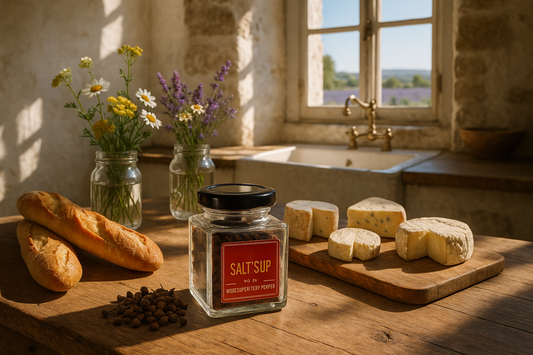 Rustic Kitchen with Lavender Fields View
