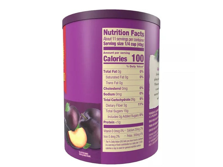 Sun-Maid California Sun-Dried Fruit Whole Pitted Prunes Canister, 16oz