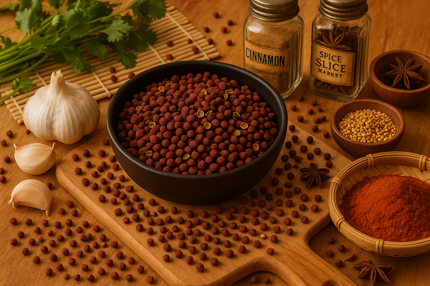 Szechuan Pepper Whole in market setting