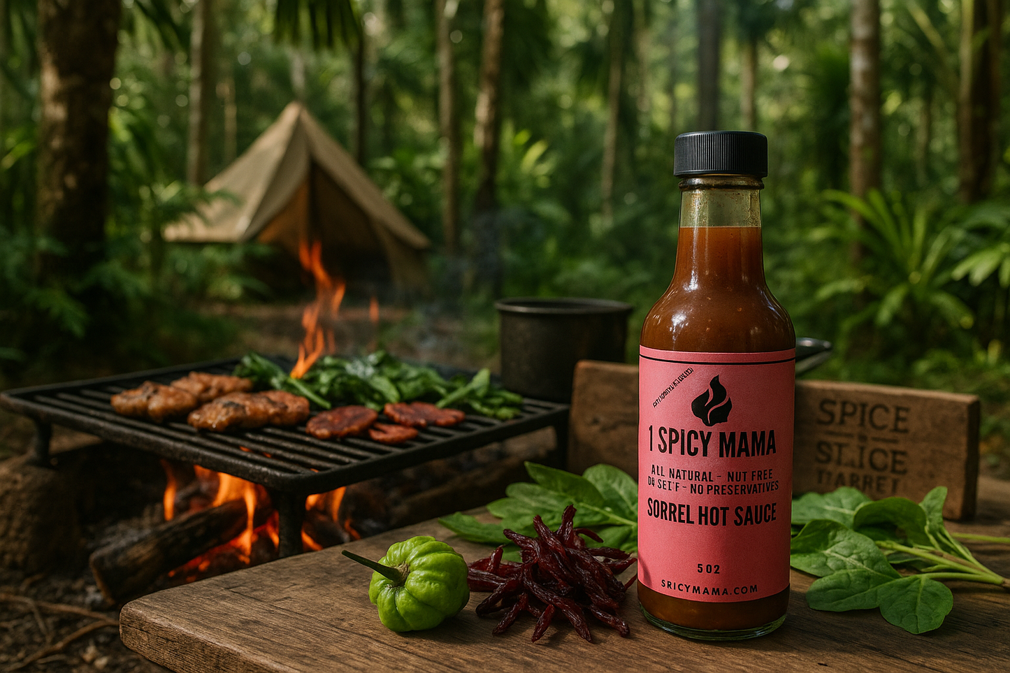 Tropical Forest Camping BBQ
