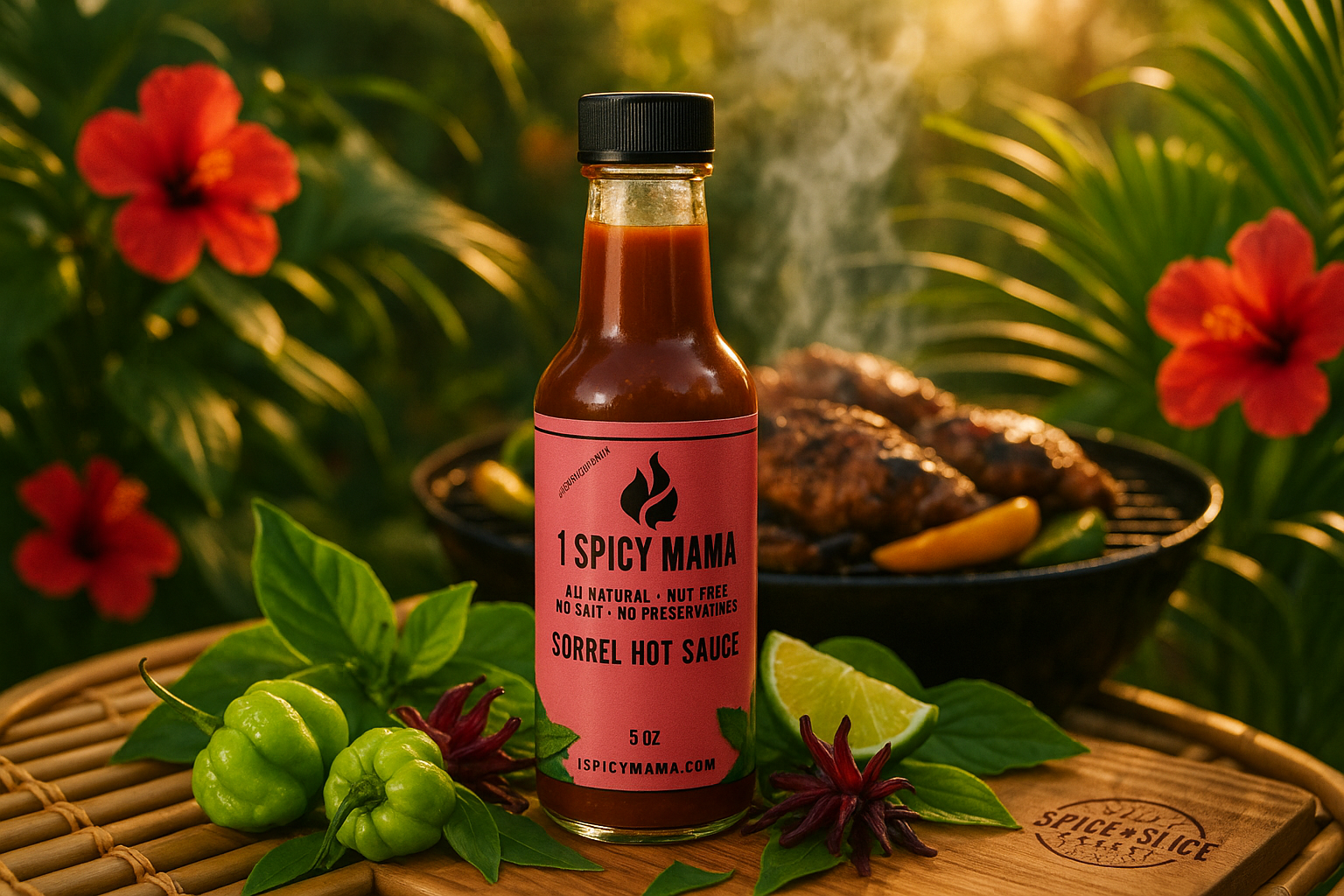 Tropical Garden BBQ Scene