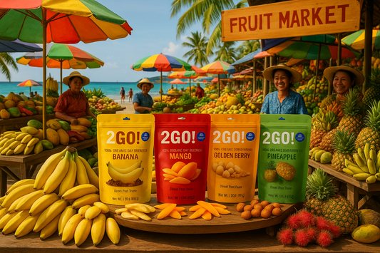Vibrant beachside fruit market