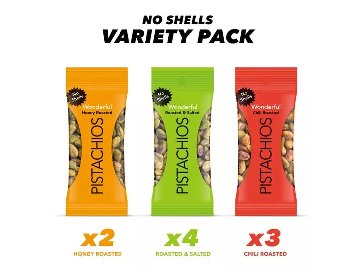 Wonderful Pistachios No Shell Variety Multipack, 0.75oz/9ct.