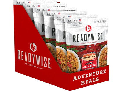 ReadyWise Adventure Meals Spicy Asian Style Noodles in red display box